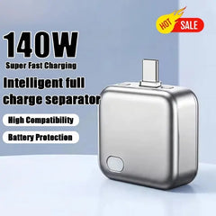 New 140W Charger Automatic Physical-Disconnect Battery Guard Anti-Overcharge Protection Charge Adapter C Port Smart Stop Charge