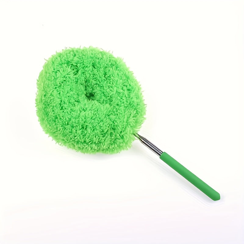 Ceiling Fan Dust Collector with Retractable High Reach & -Slip Lock - Detachable Brush Heads, Feather Duster Attachment, Machine Washable - -Free Operation for RV, Home, Ceiling & Glass Cleaning - Ideal for Bedrooms, Bathrooms, Kitchens (No /Easy