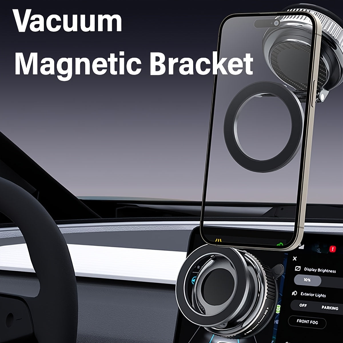 Adjustable Foldable Magnetic Phone Mount, 360 Degree Rotatable, Strong Vacuum Suction Cup, Multi-Surface Use for Gym, Mirror And Car, Compatible with All Smartphones