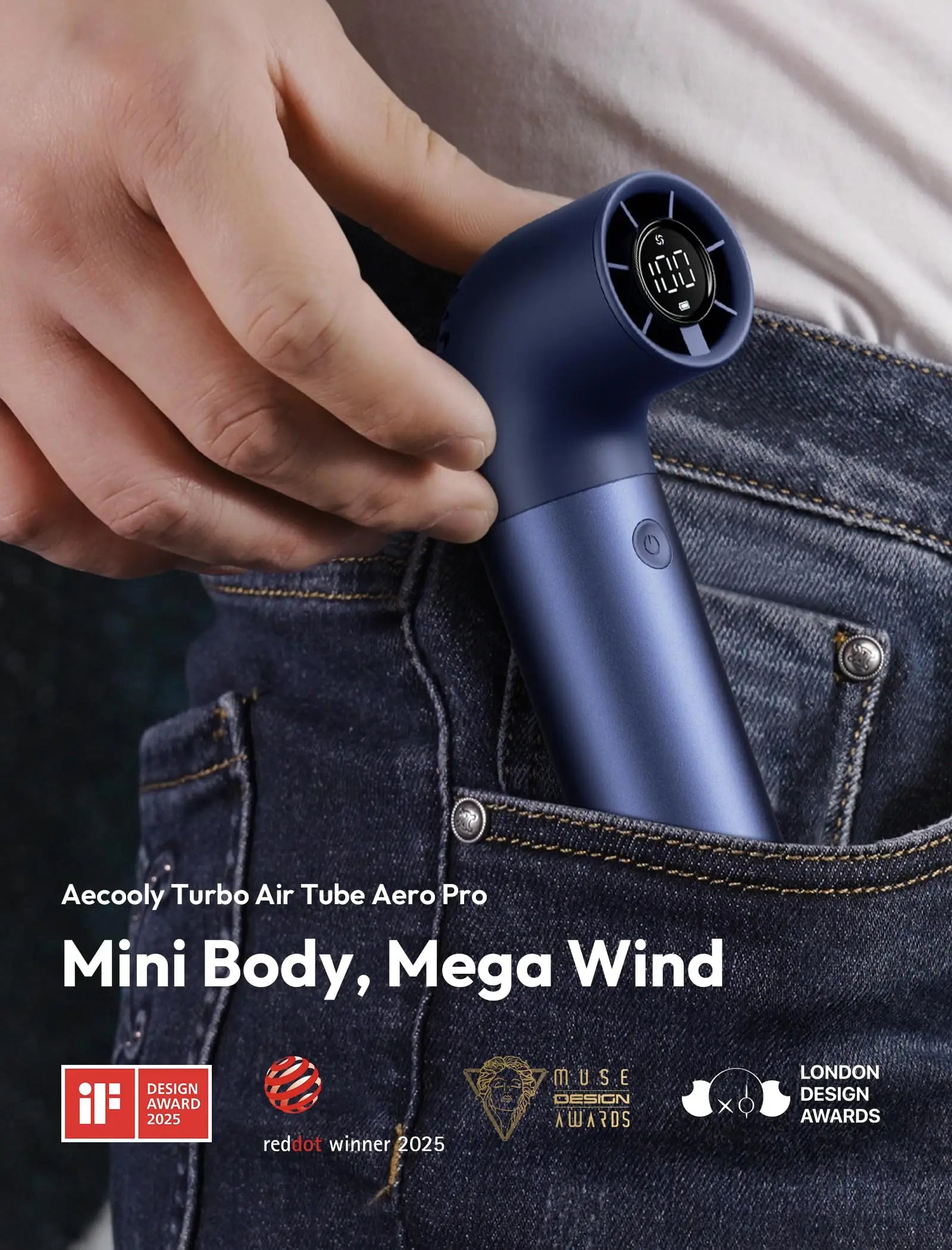 1 PC Random Color Portable Handheld Fan, Powerful Turbo Mini Fan, 19000 RPM High Speed Aero Ultra, 15H Max Cooling Time, 7 Speeds Aluminum Case, Pocket Rechargeable Personal Small Travel GIfts for Women-Green