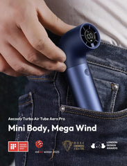 1 PC Random Color Portable Handheld Fan, Powerful Turbo Mini Fan, 19000 RPM High Speed Aero Ultra, 15H Max Cooling Time, 7 Speeds Aluminum Case, Pocket Rechargeable Personal Small Travel GIfts for Women-Green