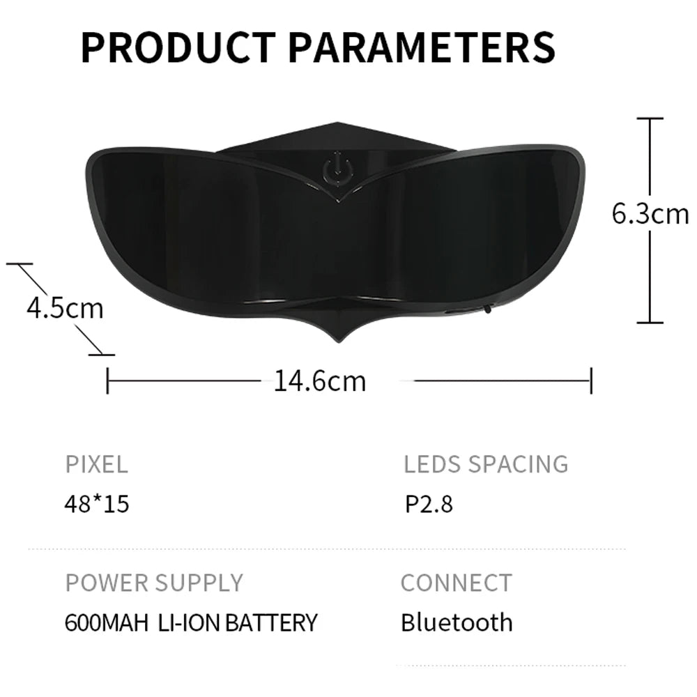 Bike Helmet Light LED Helmet Display (Without Helmet) - Smart Helmet Accessories for Motorcycle, Scooter, Ebike, Snowmobile