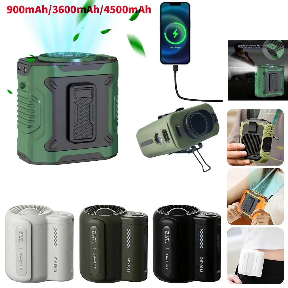 New 4000mAh Hanging Neck/Waist Fan USB Mini Portable Rechargeable Cooling Fan For Outdoor Camping Hiking Climbing Running Sports