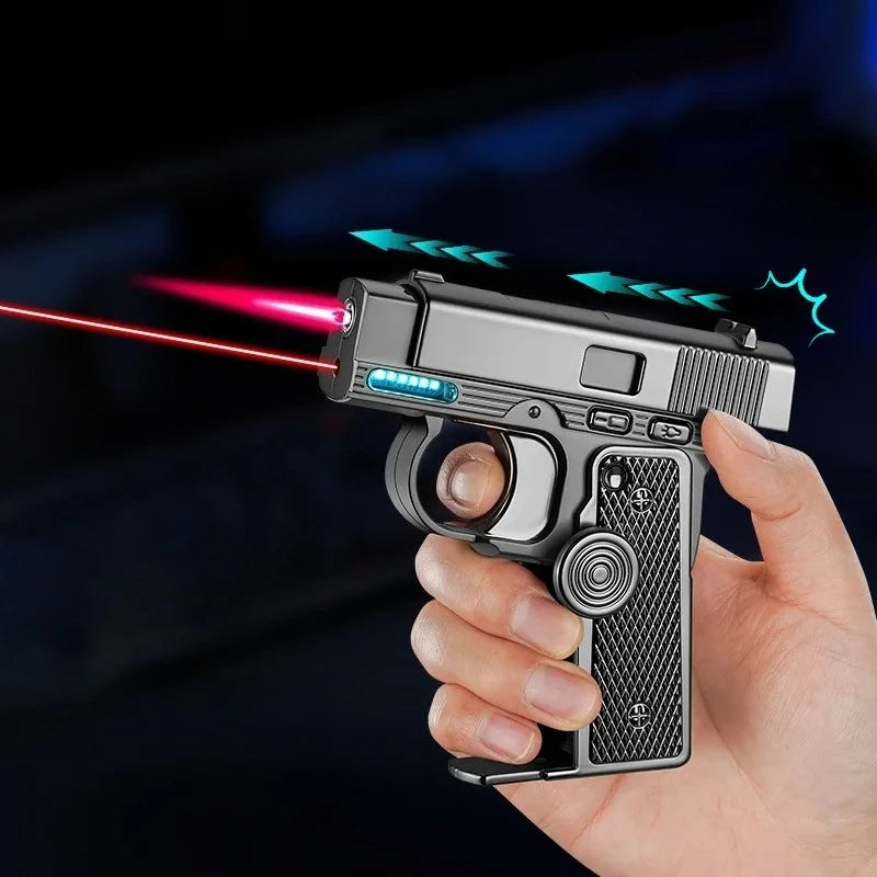 New Creative Multi-Functional Folding Lighter  Dual-form  Spinner Stress Relief Lighters Gun , Wholesale Cool Gift Box