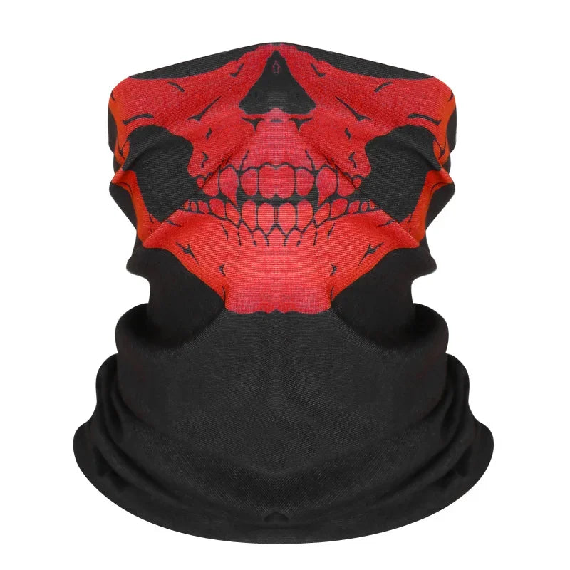1× Cycling Face Mask Riding Scarf Breathable Skull Print Neck Gaiter Women Bandana Headwear Headband Snood Hiking Mask Balaclava