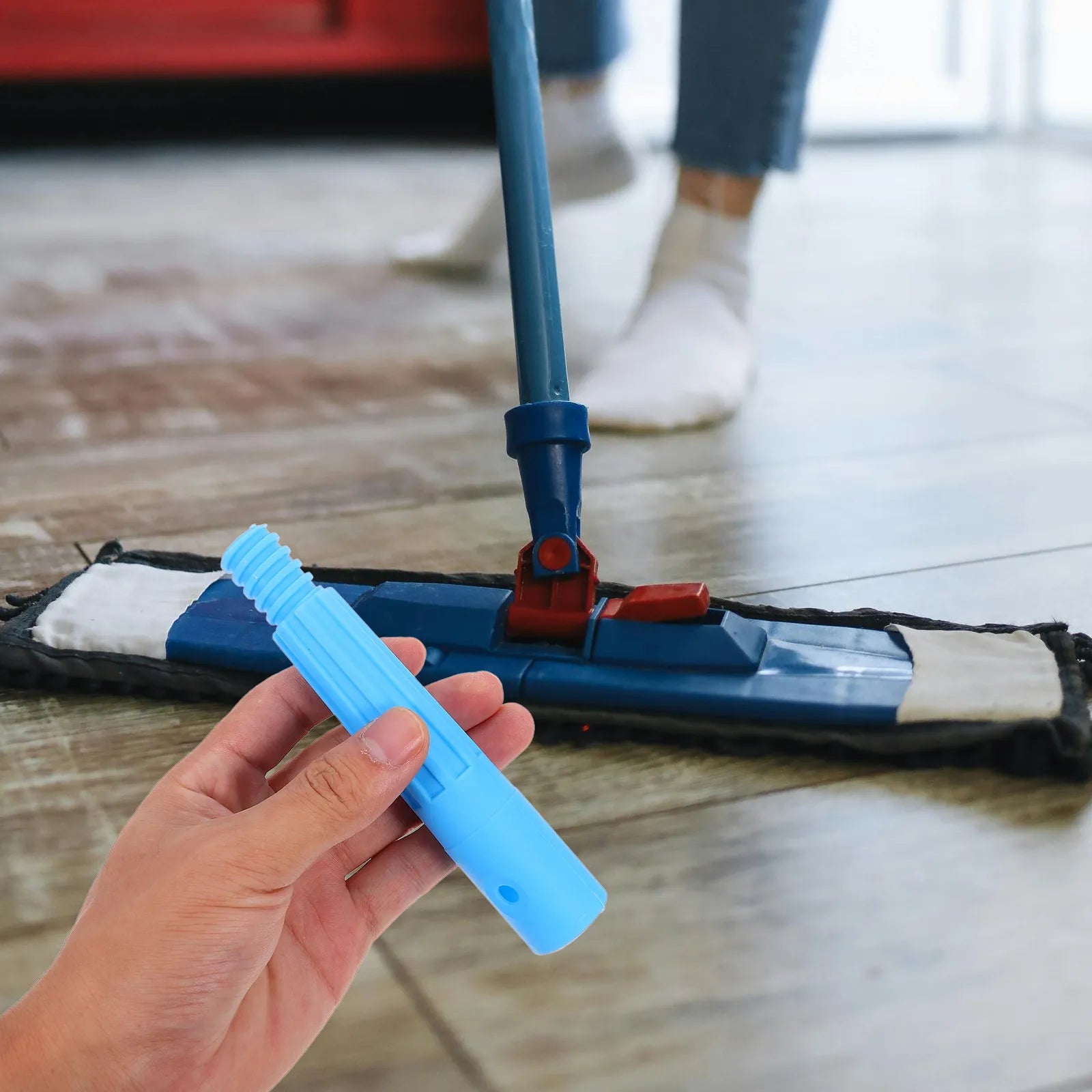 2Pcs Plastic Threaded Tip Broom Handle Adapter Replacement for Extension Pole Telescopic Mop Pole Connector Easy Install Time