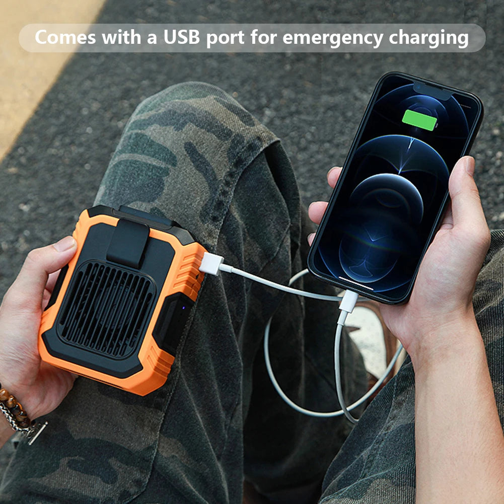 New 4000mAh Hanging Neck/Waist Fan USB Mini Portable Rechargeable Cooling Fan For Outdoor Camping Hiking Climbing Running Sports