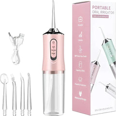 USB Portable Oral Irrigator Water Flosser Dental Water Jet Tools Pick Cleaning Teeth 230ml 4 Nozzles Mouth Oral Cleaning