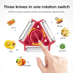 1PC 3 in 1 Magic Trio Peeler Set Slicer Shredder Peeler Julienne Cutter Multi Peel Blade Grater Kitchen Tool Accessories