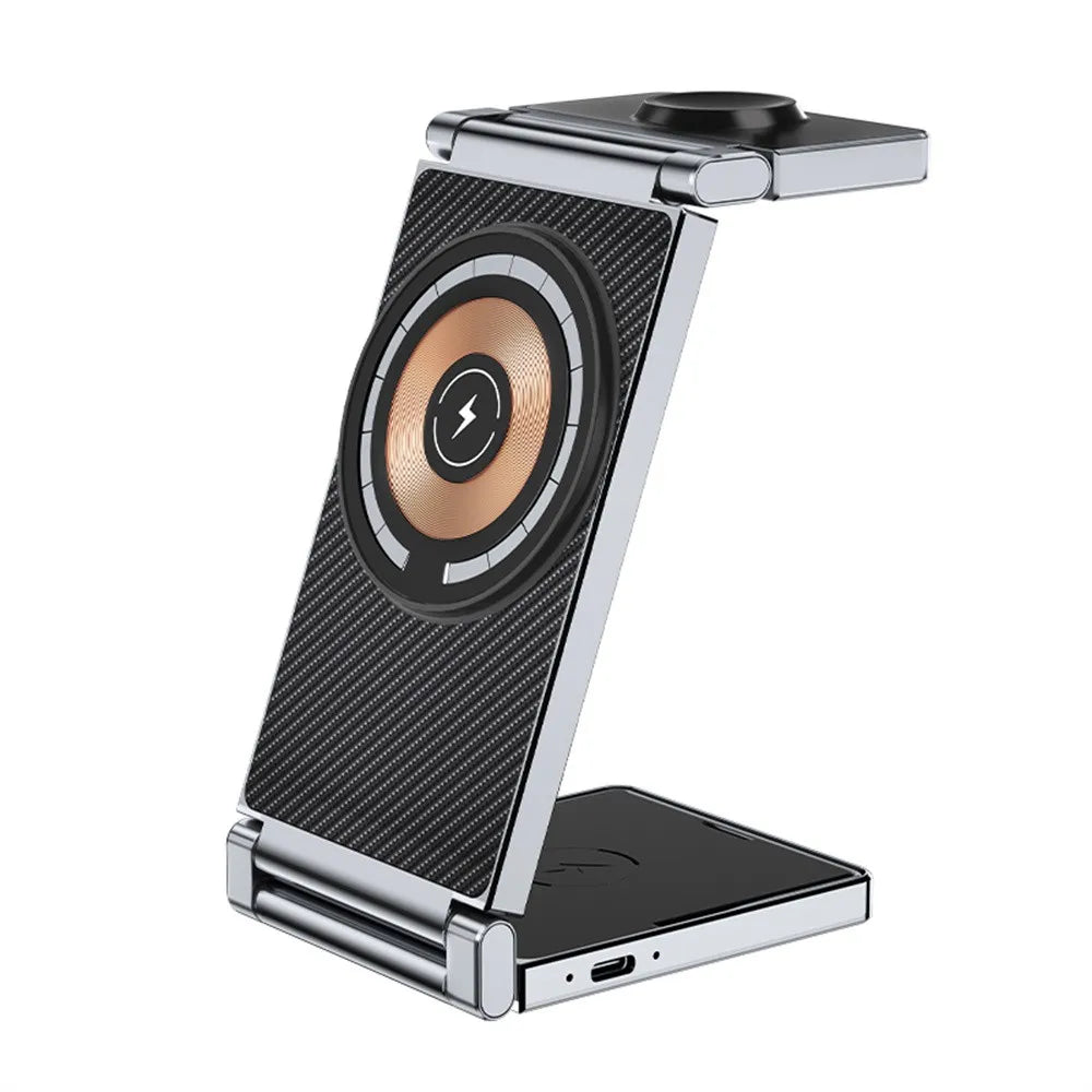 Newest 3 IN 1 Magnetic Wireless Charger For iPhone 15 14 13 12 Pro Max Fast Charging Dock Station For Airpods Apple Watch SE 8 7