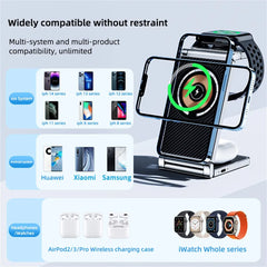 Newest 3 IN 1 Magnetic Wireless Charger For iPhone 15 14 13 12 Pro Max Fast Charging Dock Station For Airpods Apple Watch SE 8 7