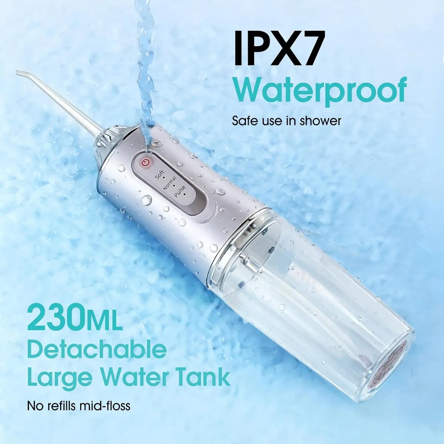 USB Portable Oral Irrigator Water Flosser Dental Water Jet Tools Pick Cleaning Teeth 230ml 4 Nozzles Mouth Oral Cleaning