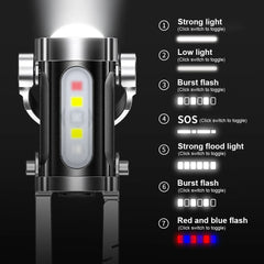 COB LED Keychain Flashlight Multifunctional Pocket Flashlight USB Rechargeable Ultralight Camping Flashlight for Camping Hiking