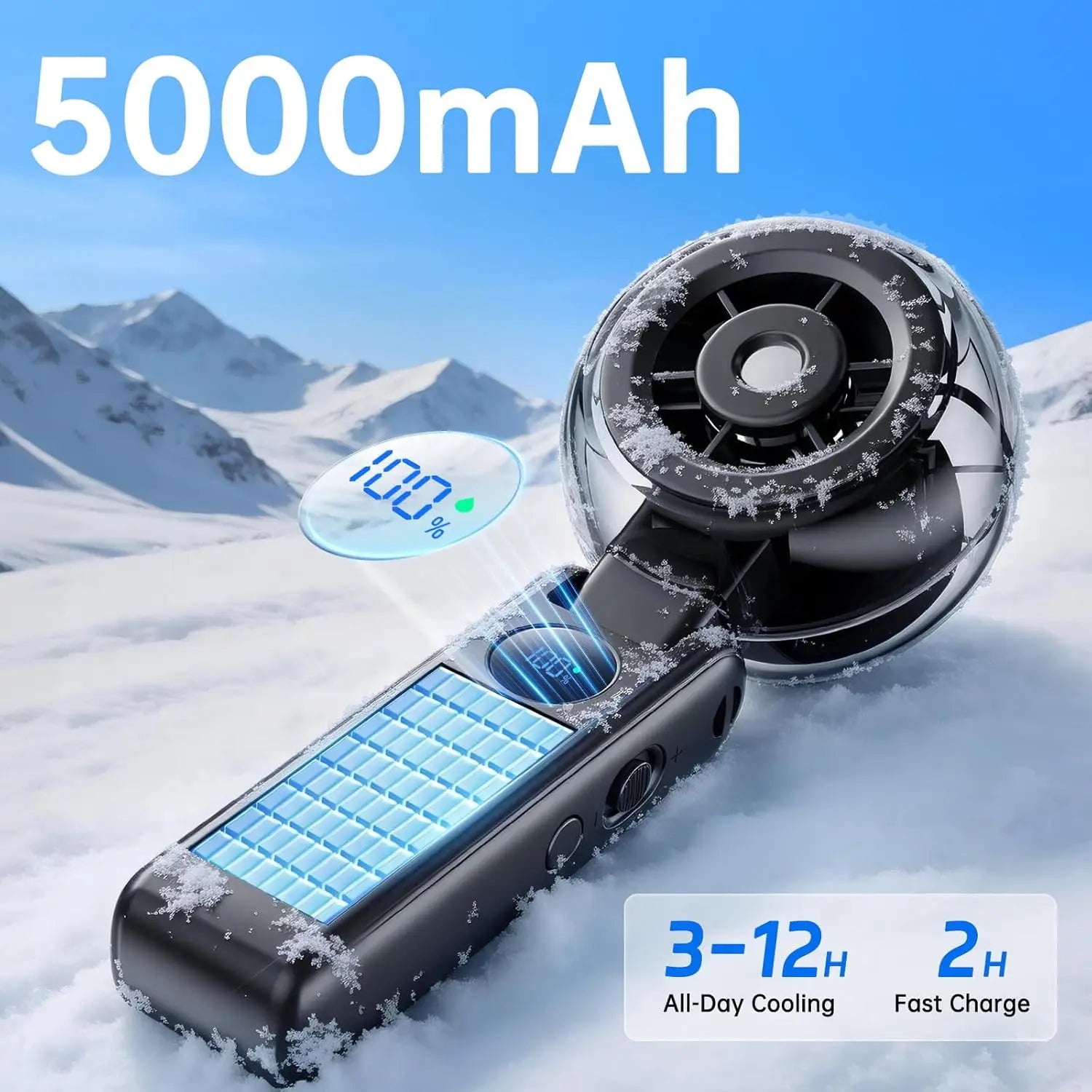 Handheld Misting Fan Portable with 5000mAh Battery, Personal Mister for Cooling at Summer Outdoor Travel Beach, Gift for Women