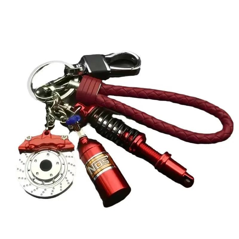Outdoor creative metal car keychain multifunctional telescopic buckle high rebound portable bag hanging accessories