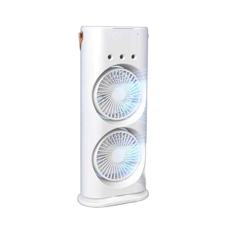 3 in 1 Double Head Spray Mist Fan Portable Air Conditioners USB Cable Electric Fan LED Light Water Mist Fan Air Humidifier