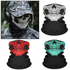 1× Cycling Face Mask Riding Scarf Breathable Skull Print Neck Gaiter Women Bandana Headwear Headband Snood Hiking Mask Balaclava