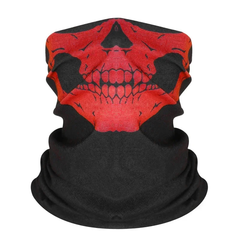 1× Cycling Face Mask Riding Scarf Breathable Skull Print Neck Gaiter Women Bandana Headwear Headband Snood Hiking Mask Balaclava