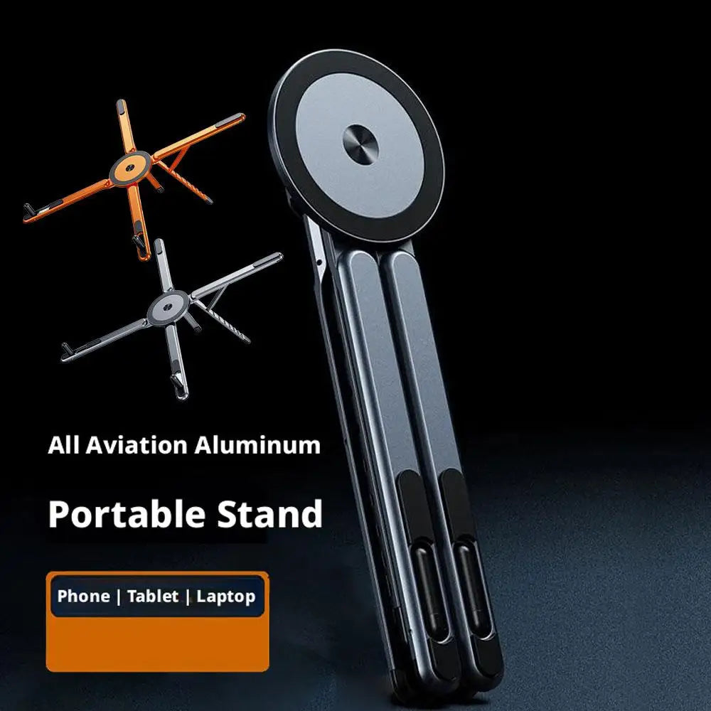 Magnetic Phone Holder Handheld Selfie Stick Tripod Foldable Desk Stand for iPhone 17 16 iPad Tablet Laptop Bracket A2S5