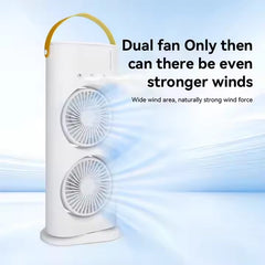 3 in 1 Double Head Spray Mist Fan Portable Air Conditioners USB Cable Electric Fan LED Light Water Mist Fan Air Humidifier