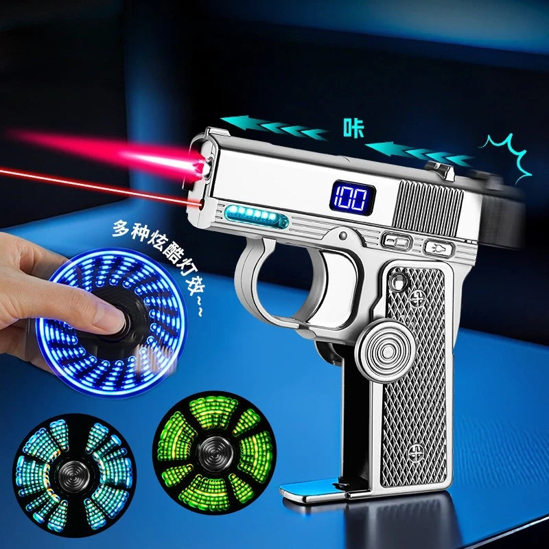 New Creative Multi-Functional Folding Lighter  Dual-form  Spinner Stress Relief Lighters Gun , Wholesale Cool Gift Box