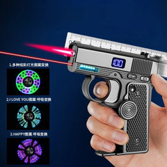 New Creative Multi-Functional Folding Lighter  Dual-form  Spinner Stress Relief Lighters Gun , Wholesale Cool Gift Box