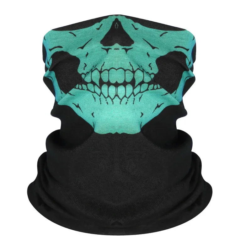 1× Cycling Face Mask Riding Scarf Breathable Skull Print Neck Gaiter Women Bandana Headwear Headband Snood Hiking Mask Balaclava