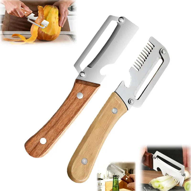 1-20PCS All in One Stainless Steel Vegetable Cutter Grater Slicer for Green Onion Ginger Julienne Peeler Opener Kitchen Gadget