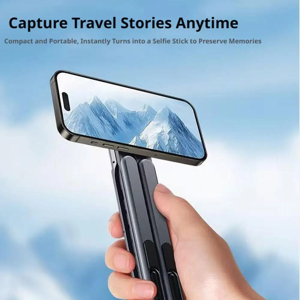Magnetic Phone Holder Handheld Selfie Stick Tripod Foldable Desk Stand for iPhone 17 16 iPad Tablet Laptop Bracket A2S5