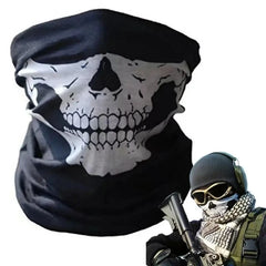 1× Cycling Face Mask Riding Scarf Breathable Skull Print Neck Gaiter Women Bandana Headwear Headband Snood Hiking Mask Balaclava
