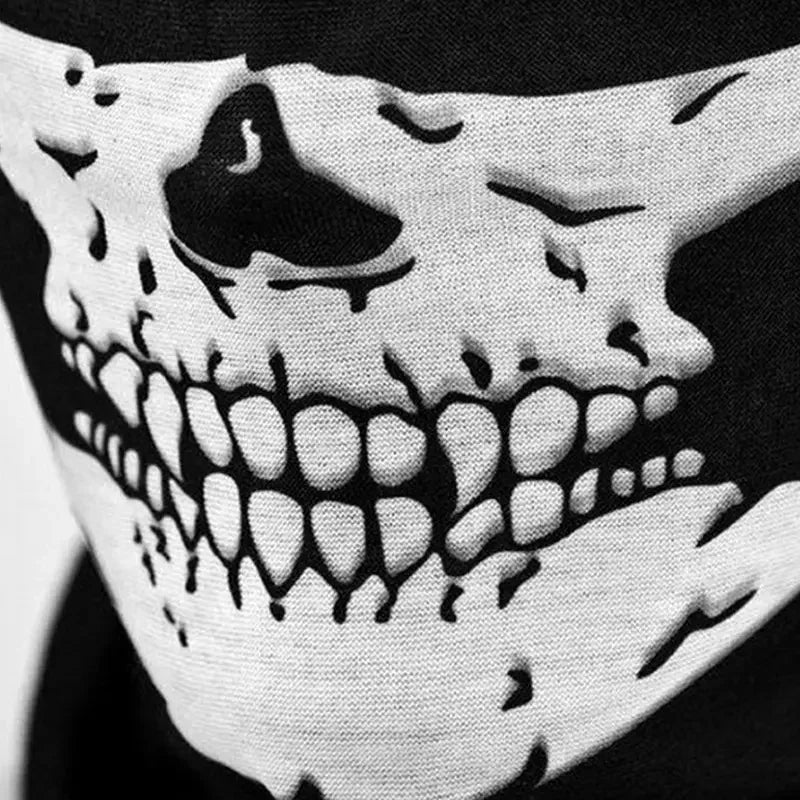 1× Cycling Face Mask Riding Scarf Breathable Skull Print Neck Gaiter Women Bandana Headwear Headband Snood Hiking Mask Balaclava