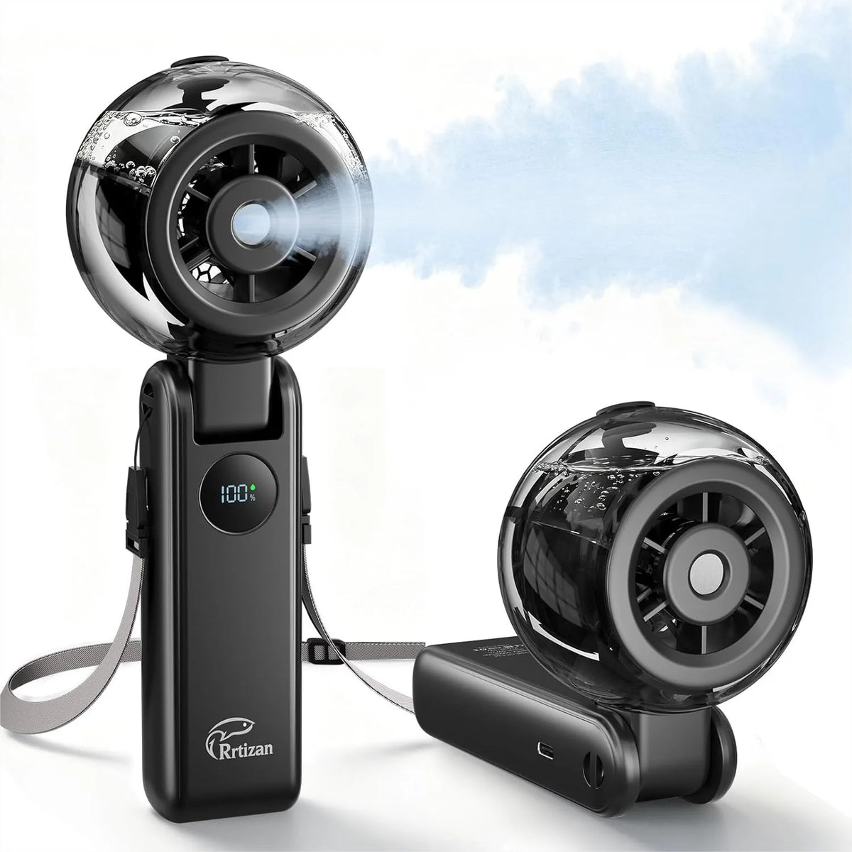 Handheld Misting Fan Portable with 5000mAh Battery, Personal Mister for Cooling at Summer Outdoor Travel Beach, Gift for Women