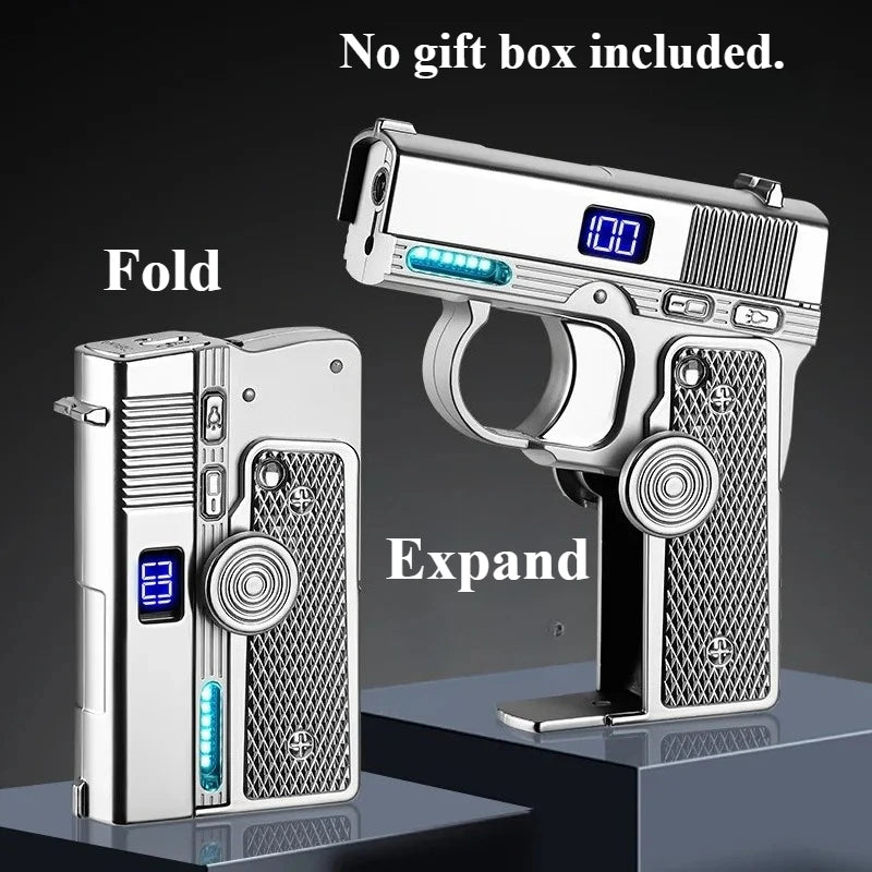 New Creative Multi-Functional Folding Lighter  Dual-form  Spinner Stress Relief Lighters Gun , Wholesale Cool Gift Box