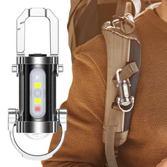 COB LED Keychain Flashlight Multifunctional Pocket Flashlight USB Rechargeable Ultralight Camping Flashlight for Camping Hiking