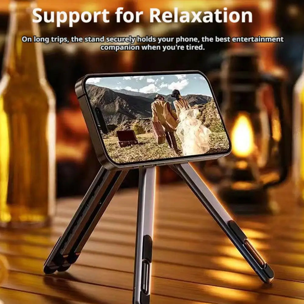 Magnetic Phone Holder Handheld Selfie Stick Tripod Foldable Desk Stand for iPhone 17 16 iPad Tablet Laptop Bracket A2S5