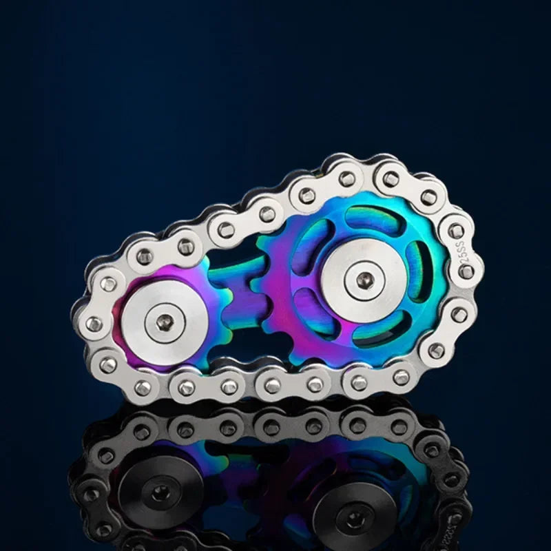 Sprockets Flywheel Fingertip Gyro Fidget Spinner Antistress Anxiety Metal Bike Chains EDC Spinner Fidget Toys For Adult Kids