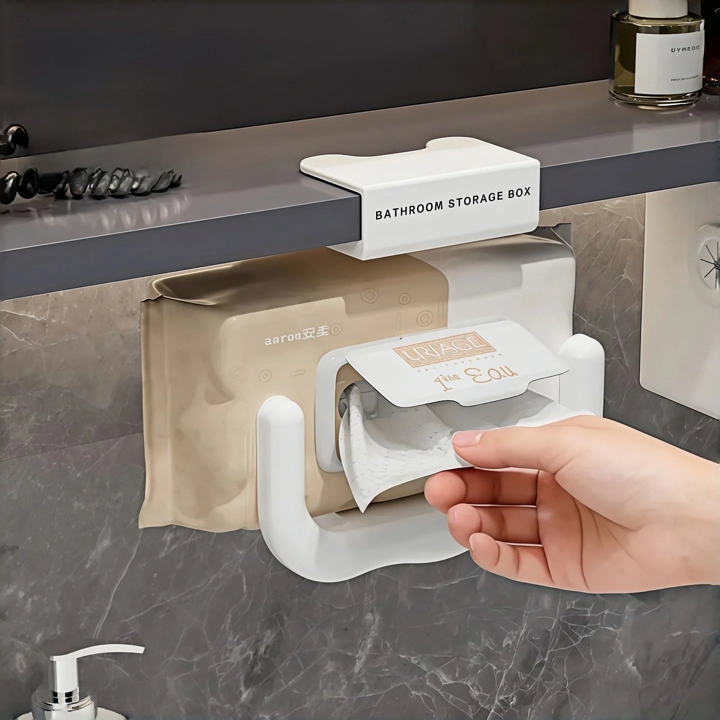 Bathroom Tissue Box U-Shaped Paper Towel Holder Wall Mounted Washcloth Storage Rack Toilet Paper Storage Shelf Creative Style