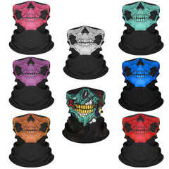 1× Cycling Face Mask Riding Scarf Breathable Skull Print Neck Gaiter Women Bandana Headwear Headband Snood Hiking Mask Balaclava
