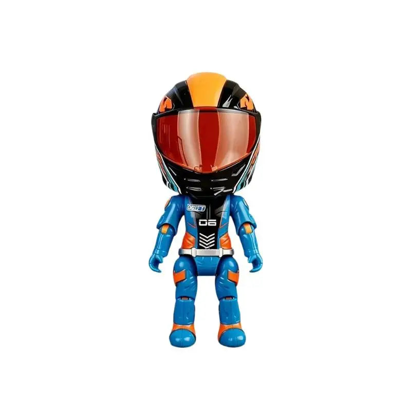 1Pcs Simulated Motorcyclist Action Figure With Helmet Alloy Motorcycle Model Toy Desktop Ornament Gift For Kids