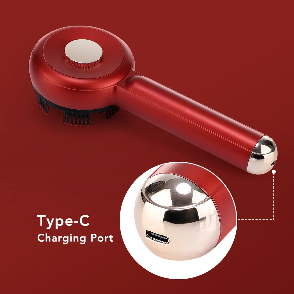 Electric Micro-current Massage Comb 660nm Red Light Hair Care Comb Kneading Relax Head Scalp Massager Blood Circulation