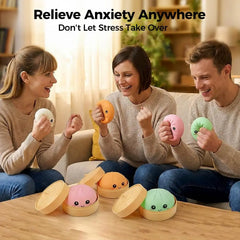 Glitter Dumpling Squishy, 2026 New Bun Squeeze Stress Relief Ball with Steamer Box for Stress Relief (4 Pcs)