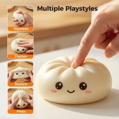Glitter Dumpling Squishy, 2026 New Bun Squeeze Stress Relief Ball with Steamer Box for Stress Relief (4 Pcs)