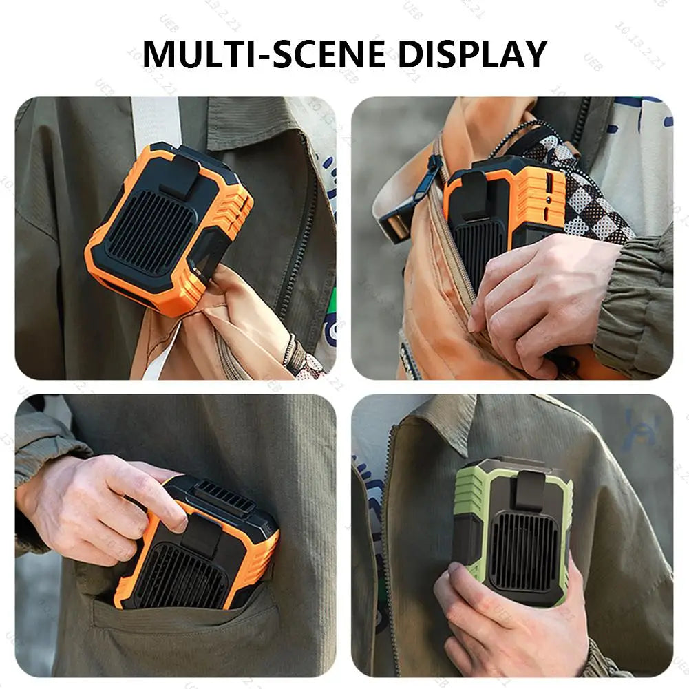 New 4000mAh Hanging Neck/Waist Fan USB Mini Portable Rechargeable Cooling Fan For Outdoor Camping Hiking Climbing Running Sports