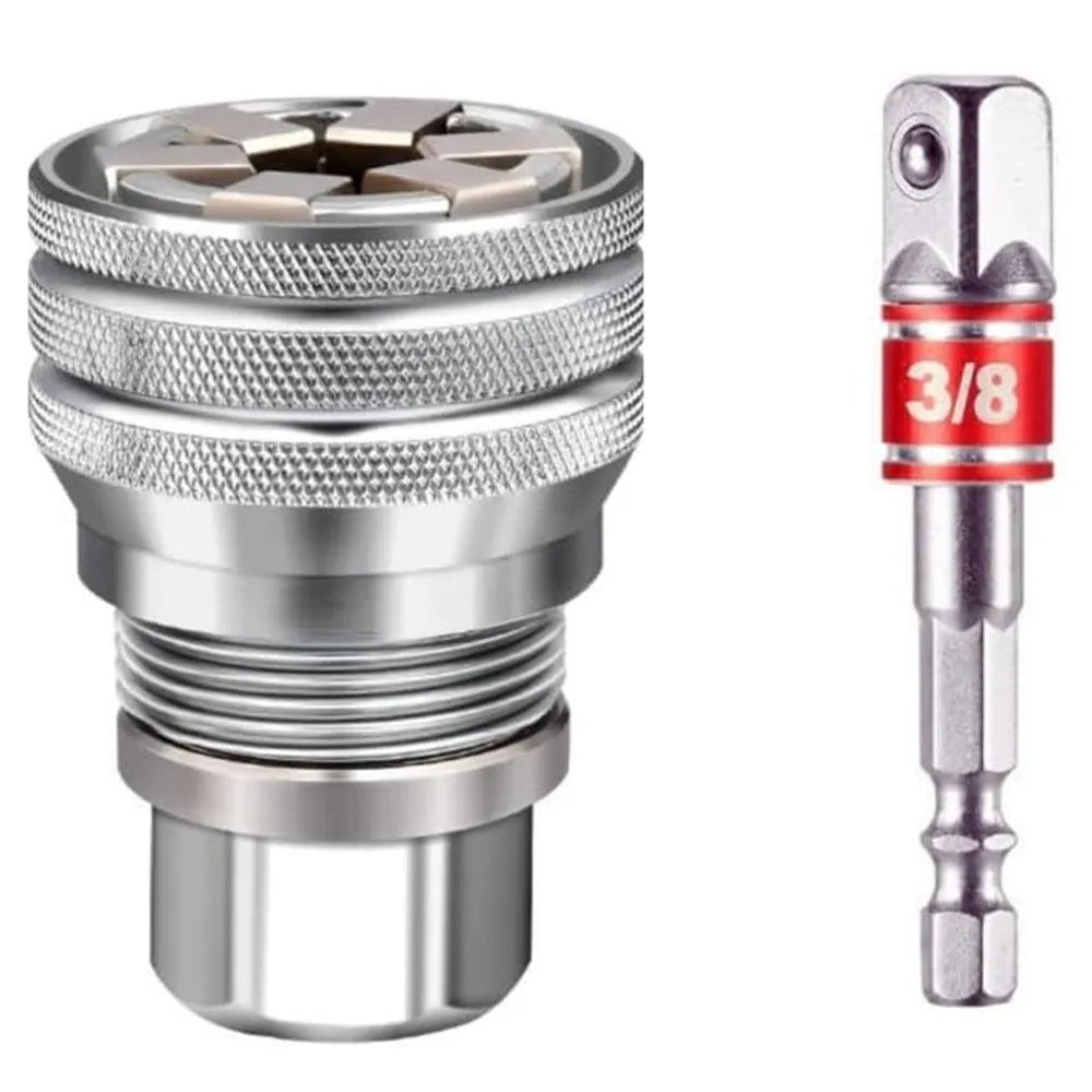 Adjustable Socket Wrench Set 3/8" Drive Multi Function Hex Adapter Kit Impact Grade 10-19mm Range Brand New Item