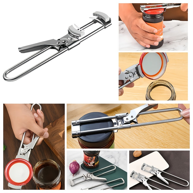 3pcs Adjustable Stainless Steel Can Opener Set - Kitchen Food Opening Scene - Multi-functional, Non-Slip, Lid Removal - Suitable for Disabled Individuals and Elderly People with Arthritis - Essential Kitchen Gadget - Special Needs Can Opener